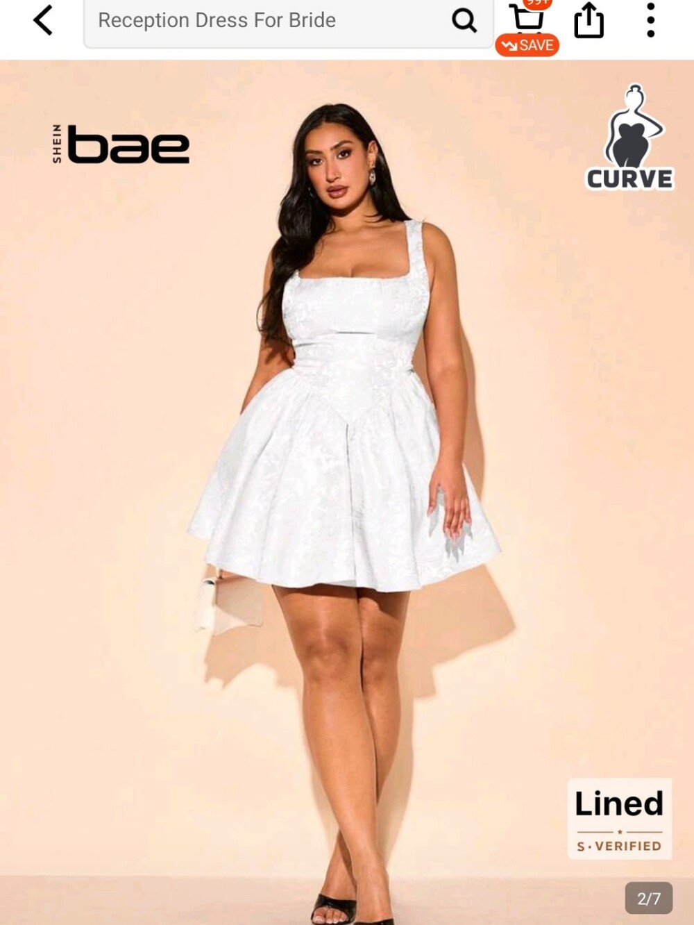 SHEIN White Square Neck A-Line Mini Dress